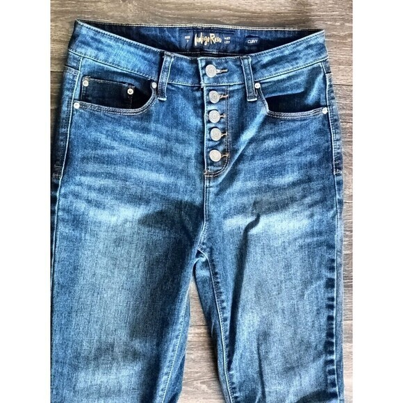Indigo Rein Jeans Curvy Ankle Skinny  Juniors Size 27 Blue Button Fly High Waist - Picture 6 of 11
